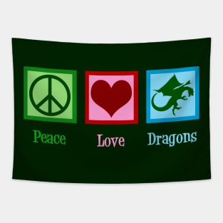 Peace Love Dragons Tapestry