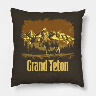 Moose Of Grand Tetons Pillow