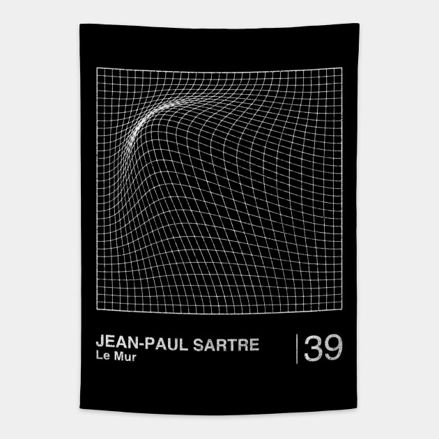 Jean-Paul Sartre / Minimalist Graphic Design Fan Artwork Tapestry by saudade