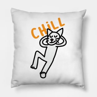 Chills Cat Drawing Pillow