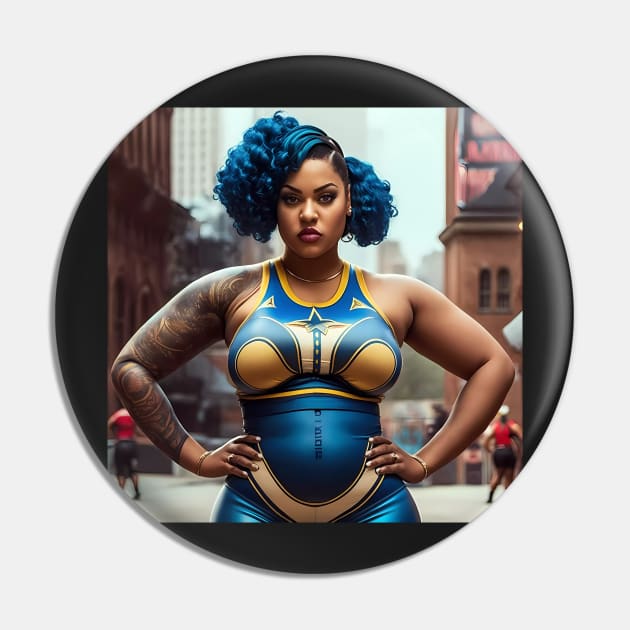 Summer Vibes, Curvy Summer, Beautiful Superwoman, Athlete. Dodge Ball Team, Strong Female. Sticker Pin by MeatLuvers