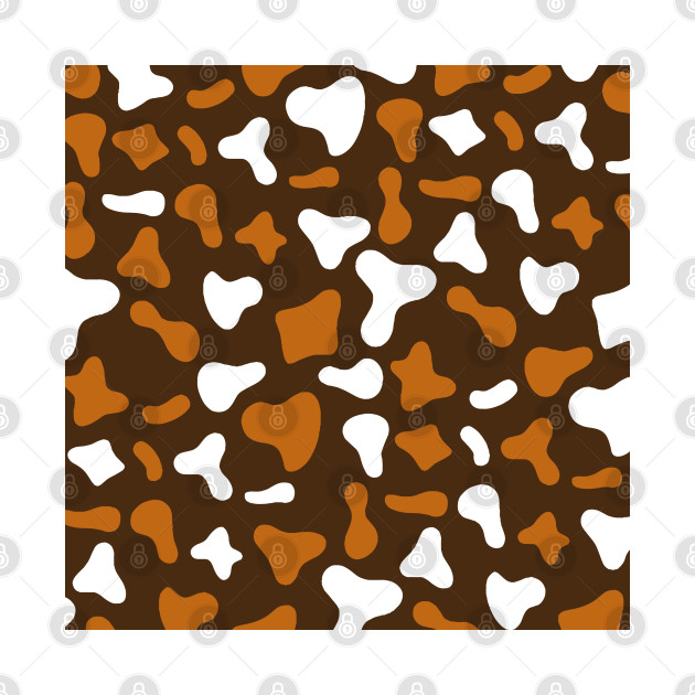 Choco Caramel White Dairy Cow Print Pattern by Cow Print Stuff