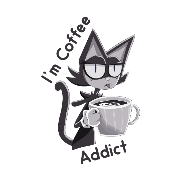 Funny Cocky Cat Addicted With Coffee by AnimeTee