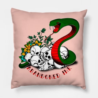 Snake with Skulls Pillow