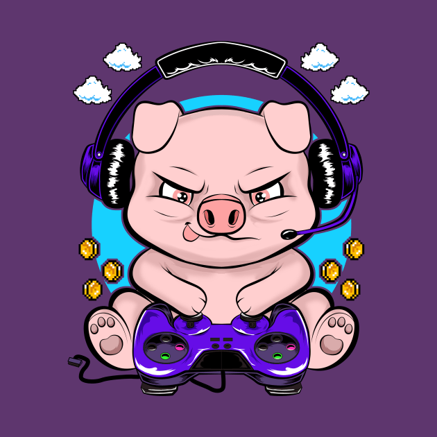 gamer pig, gaming addicts by the house of parodies