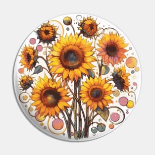 Sunflowers Blooming Pin