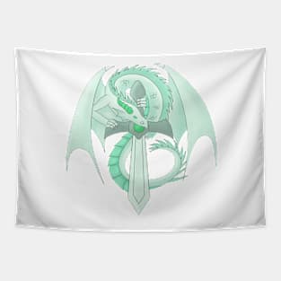 Turquoise Sword Dragon Tapestry