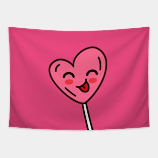 Heart Lollipop Kawaii Lollypop Vaentines Day Tapestry