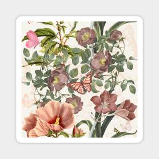 vintage flowers and butterfly Magnet