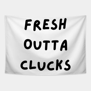 Fresh Outta Clucks. Funny Typography Easter Pun. Tapestry