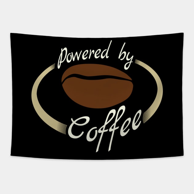 Powered by Coffee Funny Quote Tapestry by Finji