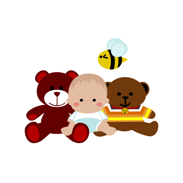 A Baby, Two Bears and a Bee by soniapascual