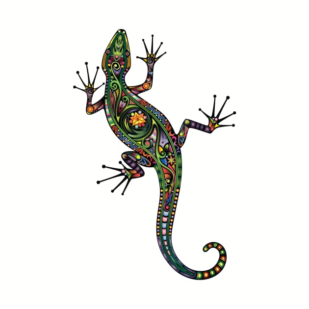 A vivid colourful climbing gecko / lizard by pickledpossums