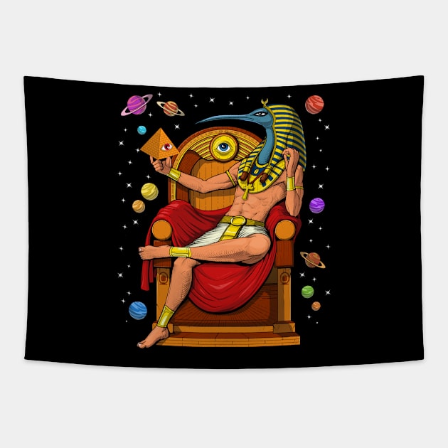 Egyptian God Thoth Tapestry by underheaven