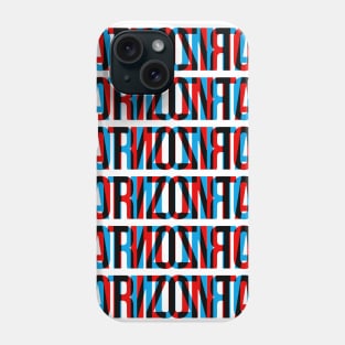 Horizontal Typography Stack (Cyan Red Black) Phone Case