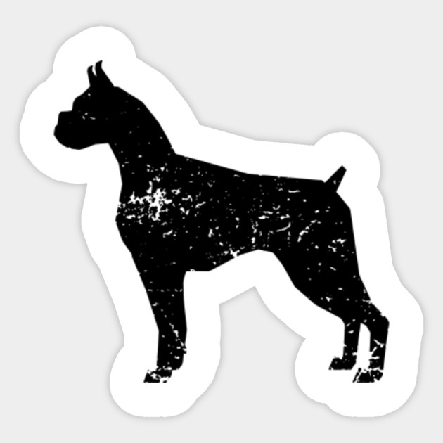 Silhouette Distressed Boxer Dog Shirt Boxer Dog Sticker Teepublic