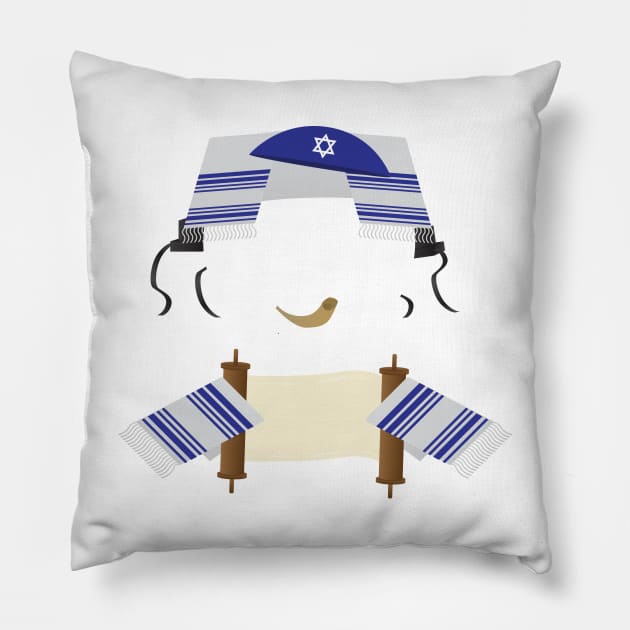 Funny Jewish design - Tallit, kippah, Torah scroll, Tefillin Pillow by sigdesign