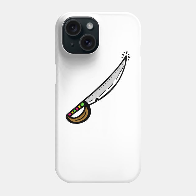 Pirate Sword Doodle Art Phone Case by VANDERVISUALS