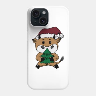 Cow Reindeer Hat Santa Christmas Lights Phone Case