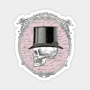 Stylish Vintage Skull in Top Hat Magnet