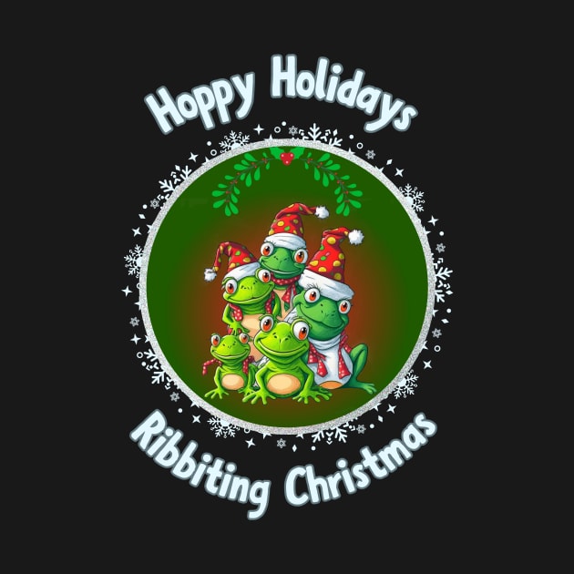 Hoppy Holidays: Frogs in Festive Hats by DaShirtXpert