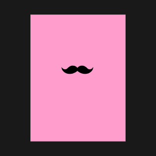 moustache- pink background T-Shirt