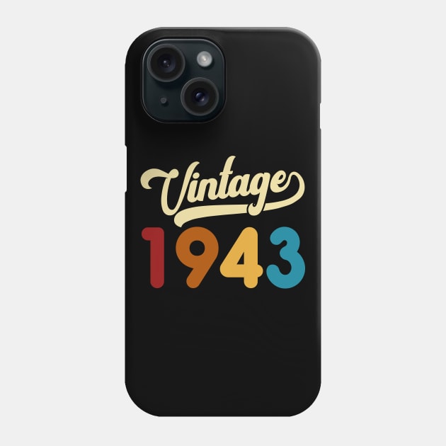 1943 Vintage Gift 77th Birthday Retro Style Phone Case by Kimko