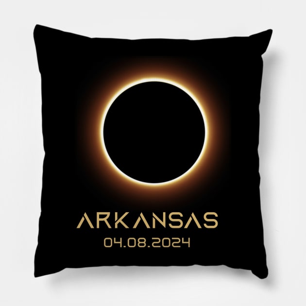 Total-Solar-Eclipse-2024-Arkansas Pillow by LegendDerry