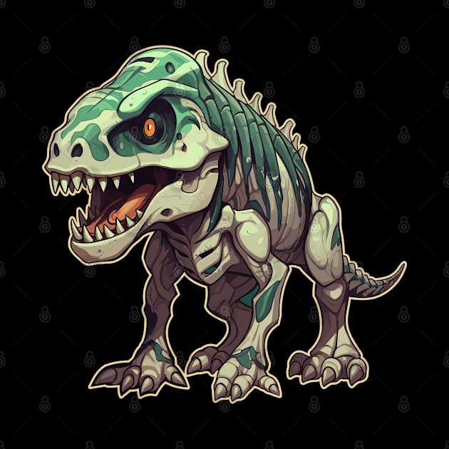 Spooky Scary Chibi T-Rex Isometric Dinosaur by DanielLiamGill