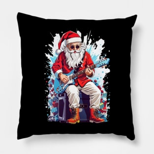 Santa Claus Playing Guitar Pillow