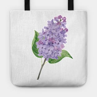 Purple Lilac Flower Watercolour Painting Tote