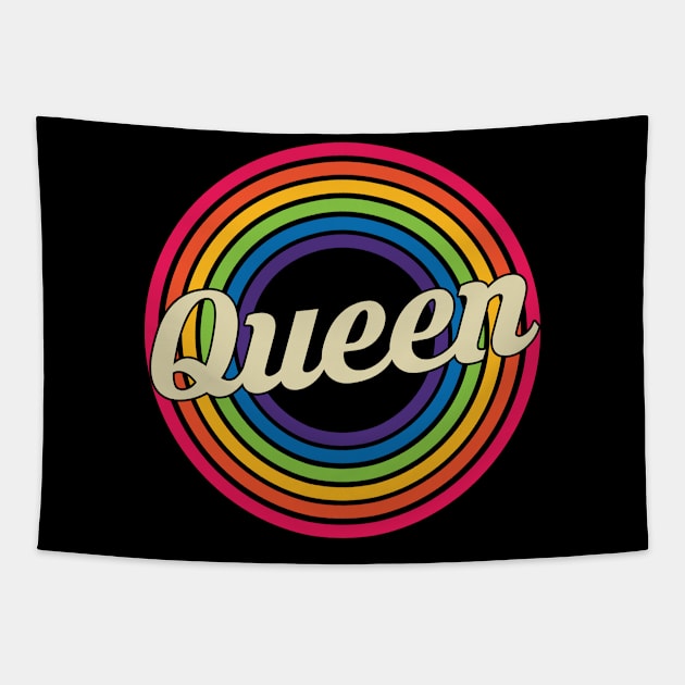 Queen - Retro Rainbow Style Tapestry by MaydenArt