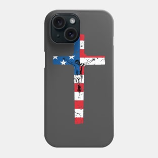 American Flag Cross T-shirt Phone Case