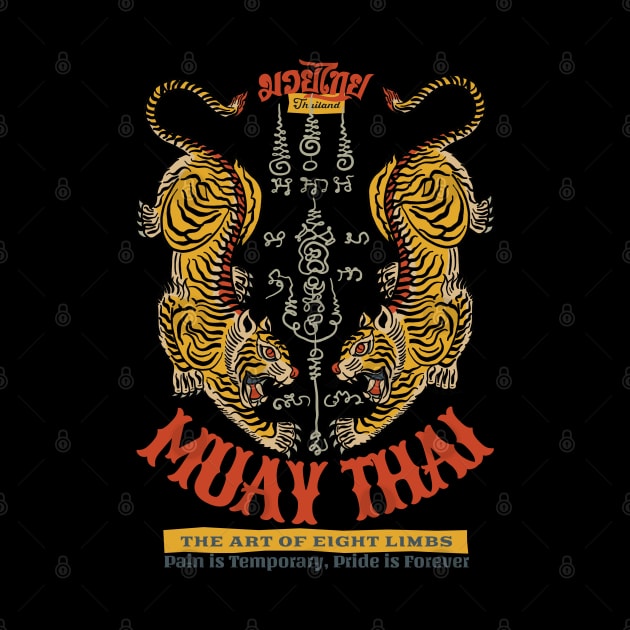 Classic Muay Thai Tiger Tattoo by KewaleeTee