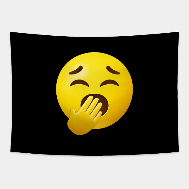 Yawning face emoji Tapestry by Vilmos Varga