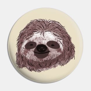 Realistic Sloth Face Pin