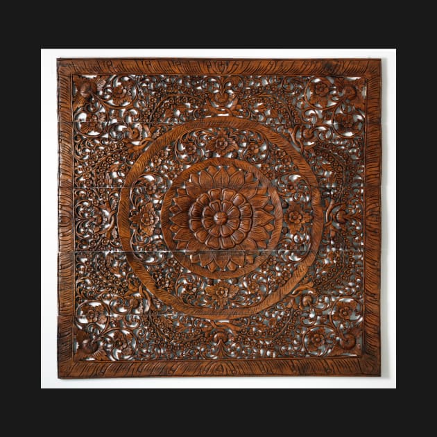 Hindu sculpture on wood, decorative by naturalis