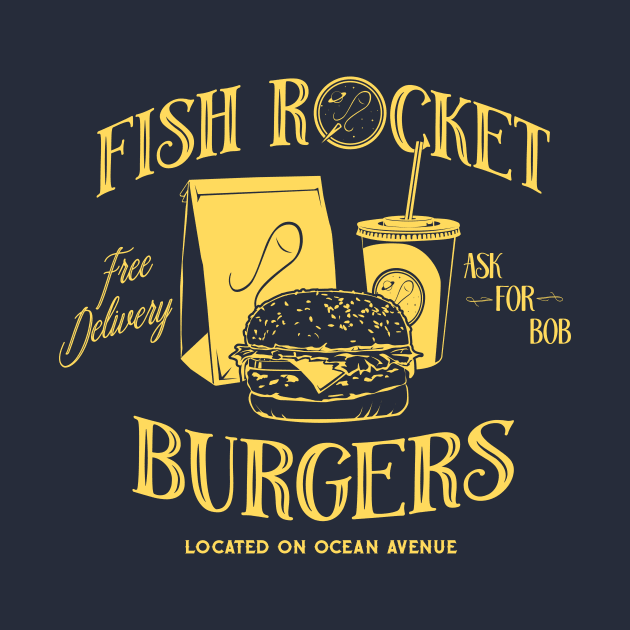 Fish Rocket Burgers yellow by stevethomasart