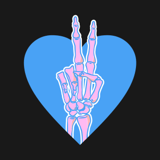 Skeleton Hand Love and Peace T-Shirt