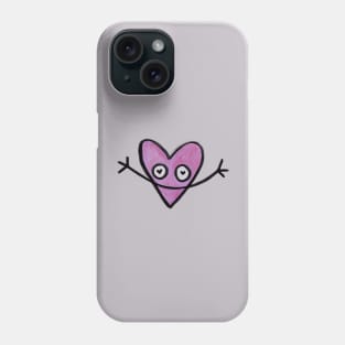 Cartoon Heart, Happy Pink Heart Phone Case