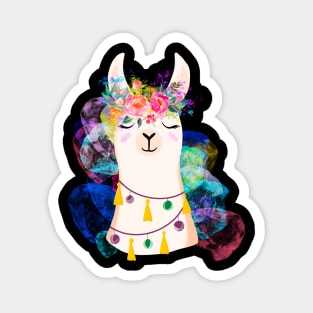 Llama diamond 5-black version Magnet