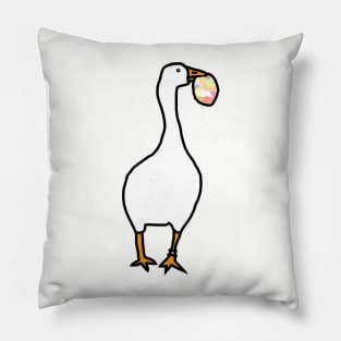 White Goose Steals Easter Egg Pillow