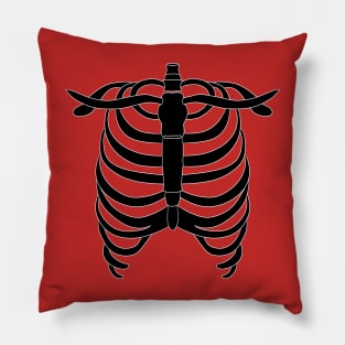 Black Ribcage Pillow