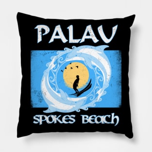 Flag of Palau Spokes Beach Pillow