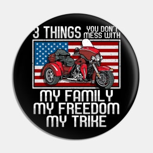 Motorcycle Trike American Biker Rules Pin