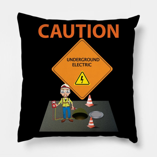 Caution Pillow by keshanDSTR