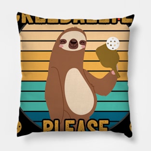 Funny Pickleball Player Gift Sloth Pillow