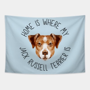 Home Is Where My Jack Russell Terrier Is Dog Breed Lover Watercolor Tapestry