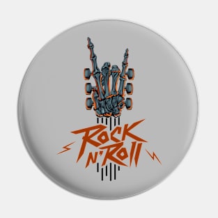 Guitar Neck Skeleton Hand Rock and Roll Guitar Pick Merch Pin