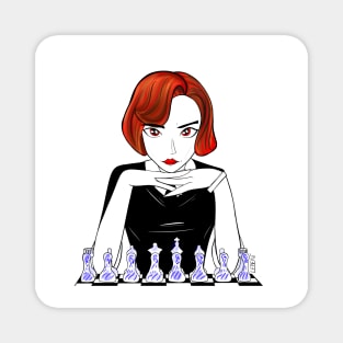 Beth the queen’s gambit in chessmaster Beth harmon art Magnet